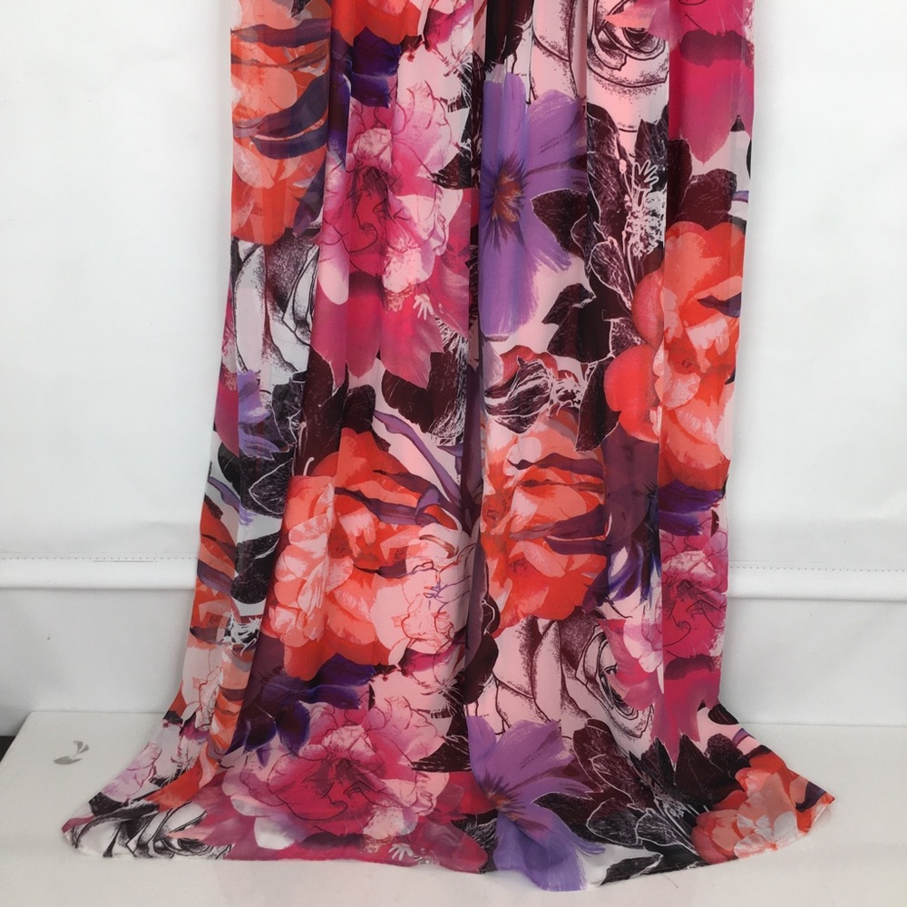 Eliza J Halter Maxi Dress Pink & Purple Floral Size 14 - Picture 13 of 16